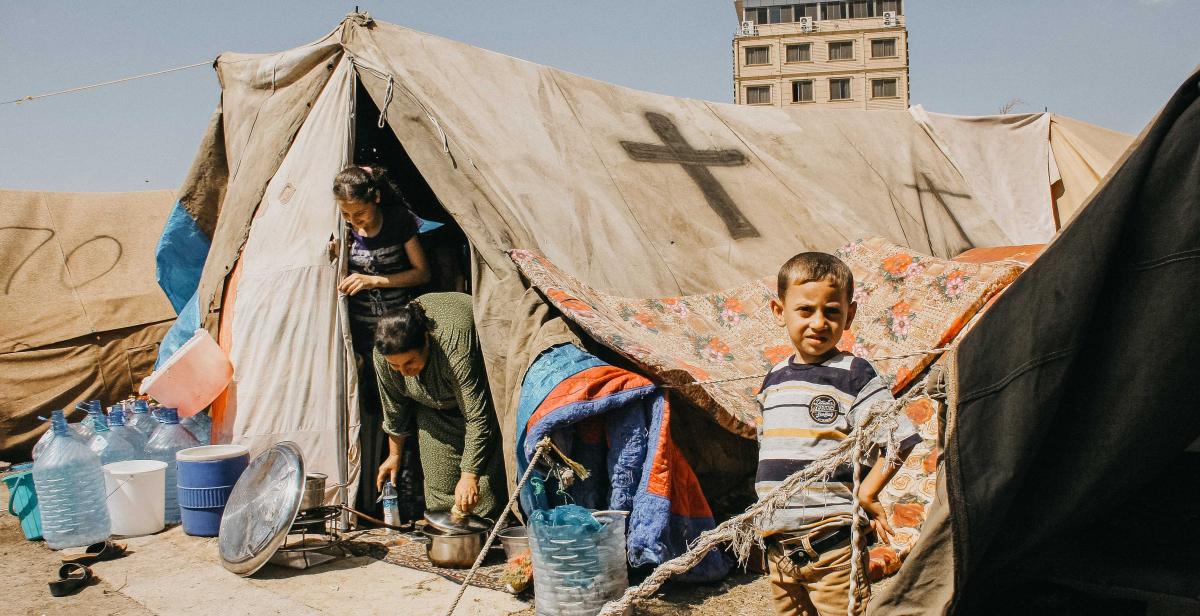 Image: A Christian refugee family, forced to flee Iraq.