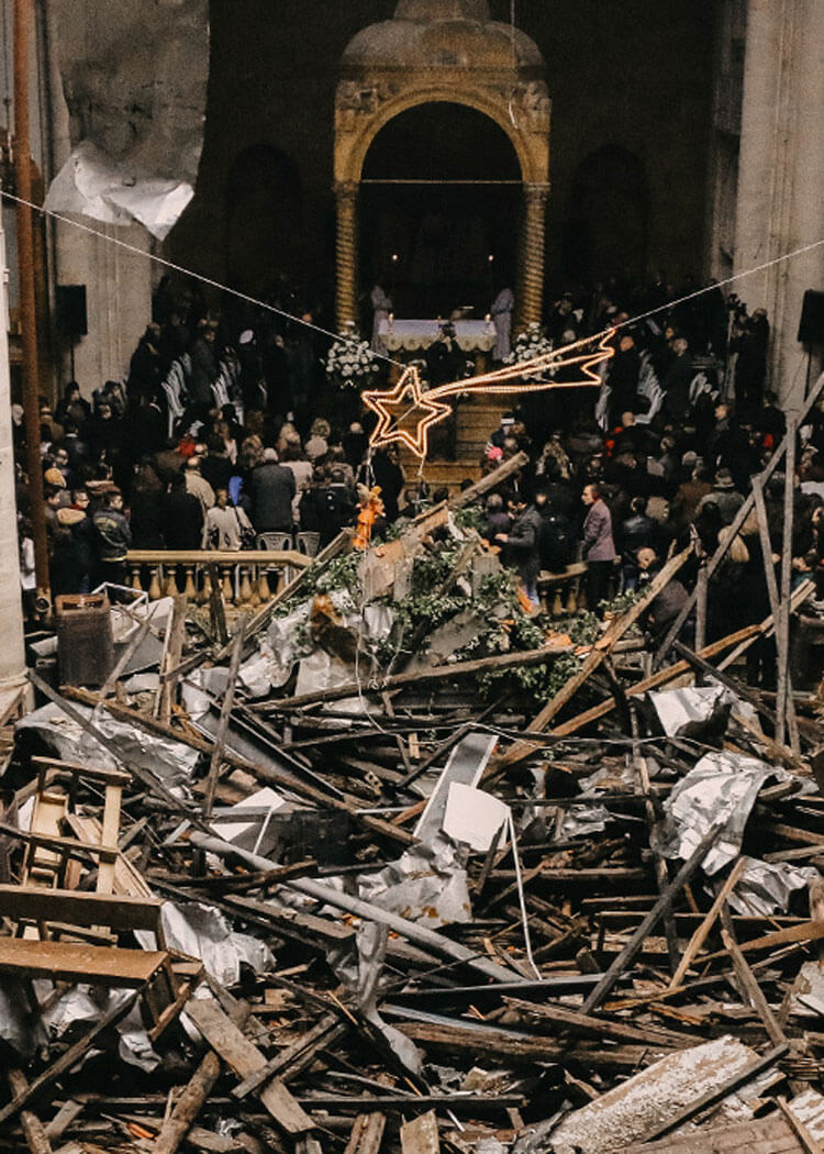 Bombed Church in Syria at Christmas